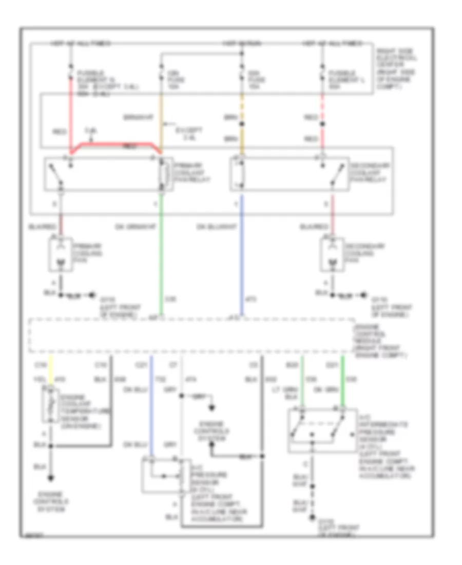 Cooling Fan Wiring Diagram with A C for Pontiac Grand Prix GTP 1992