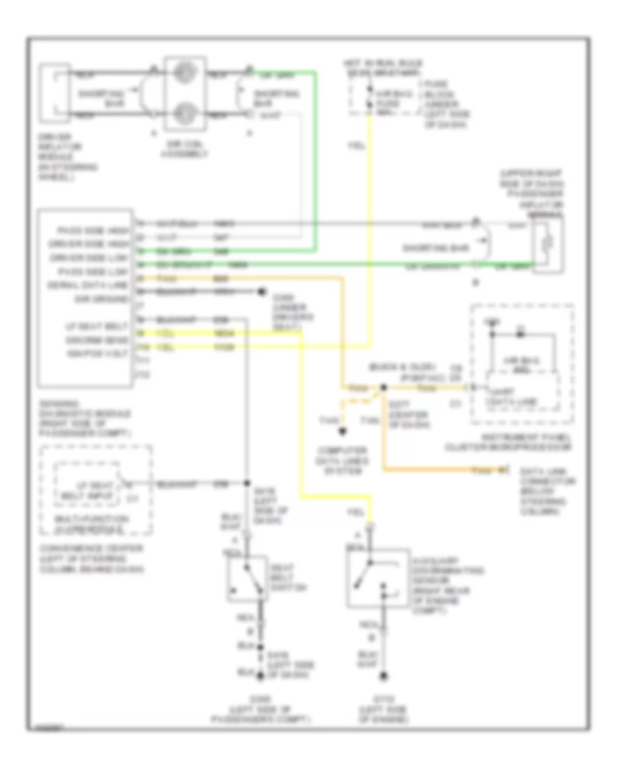 Supplemental Restraint Wiring Diagram for Pontiac Grand Am SE 1998