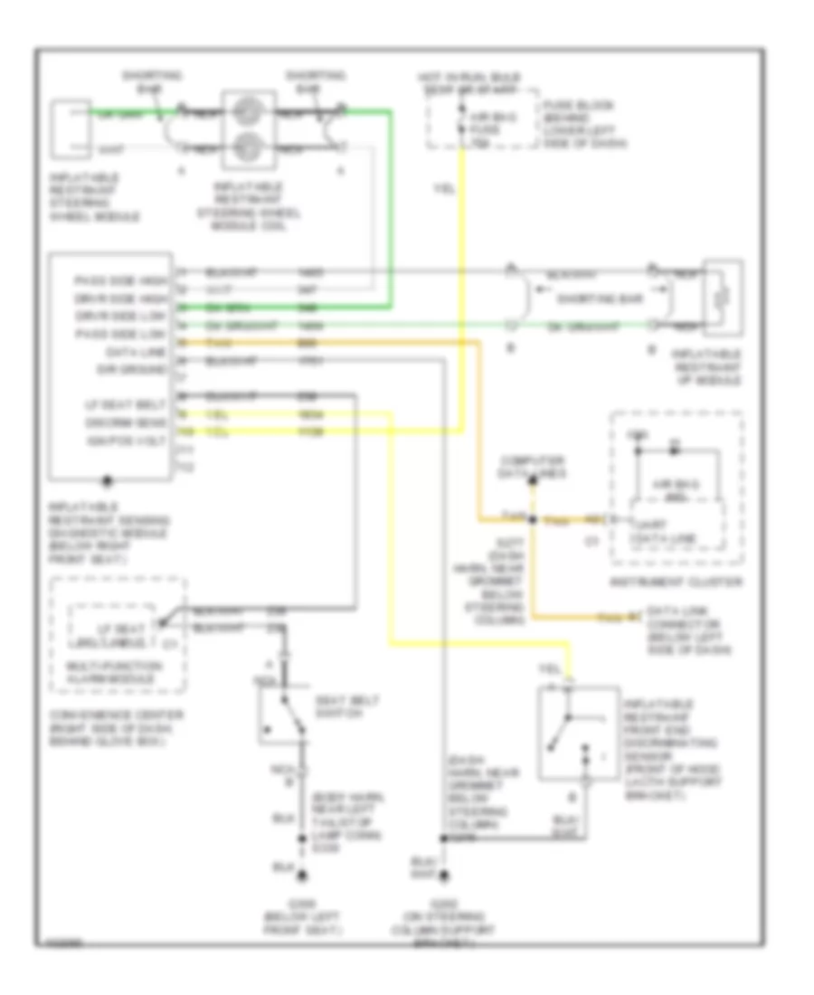 Supplemental Restraint Wiring Diagram for Pontiac Sunfire SE 1998