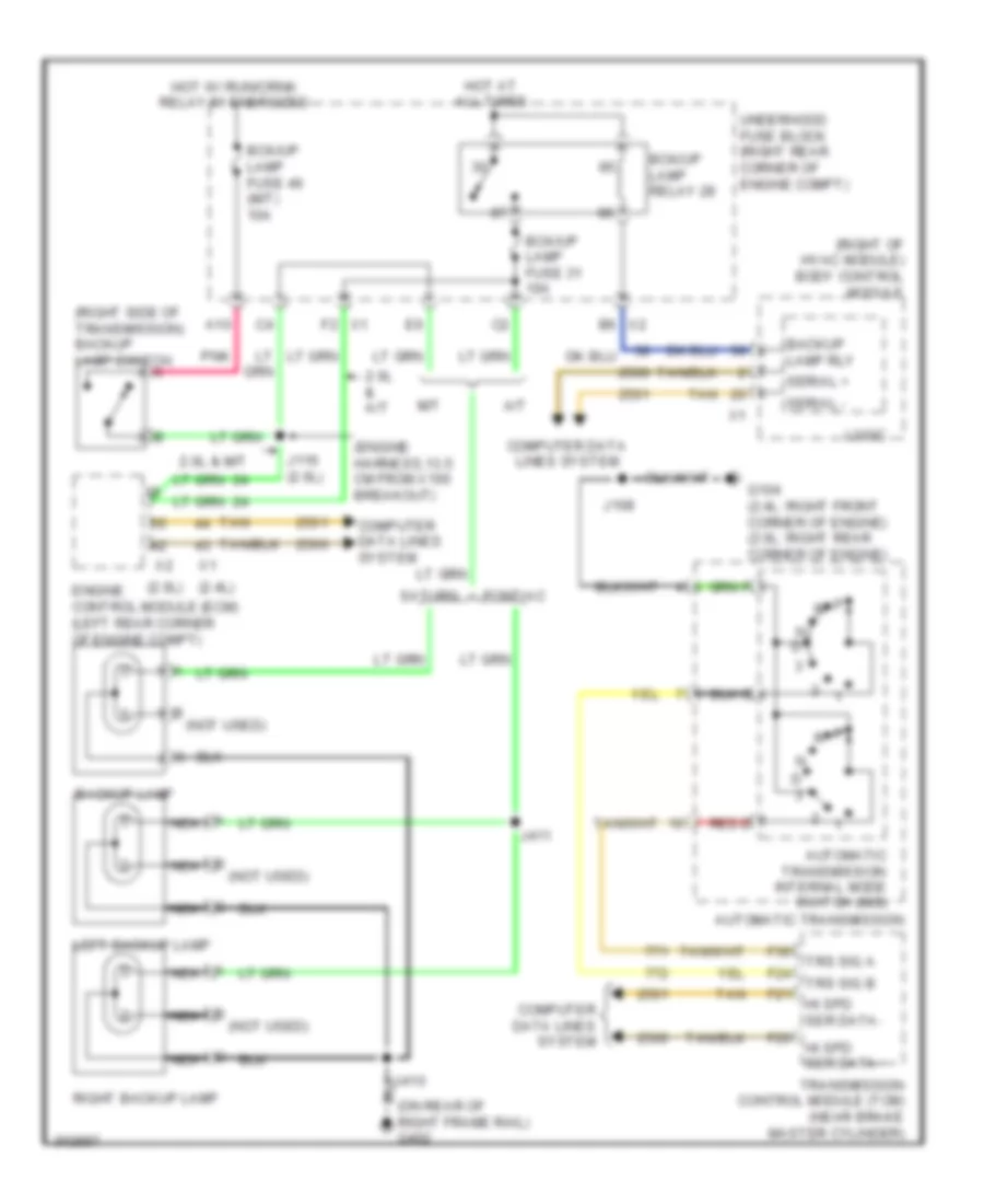 Backup Lamps Wiring Diagram for Pontiac Solstice 2009