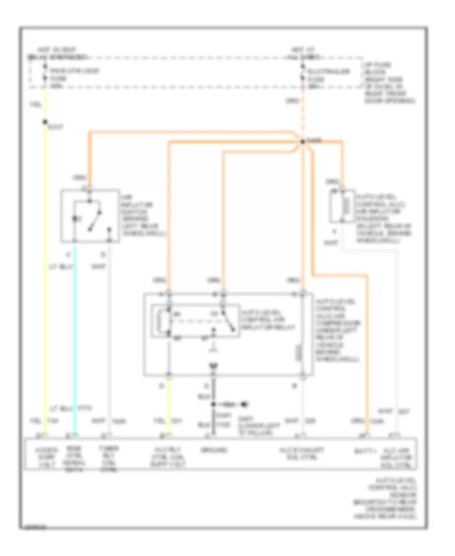 Electronic Suspension Wiring Diagram with Inflator for Pontiac Montana 2005