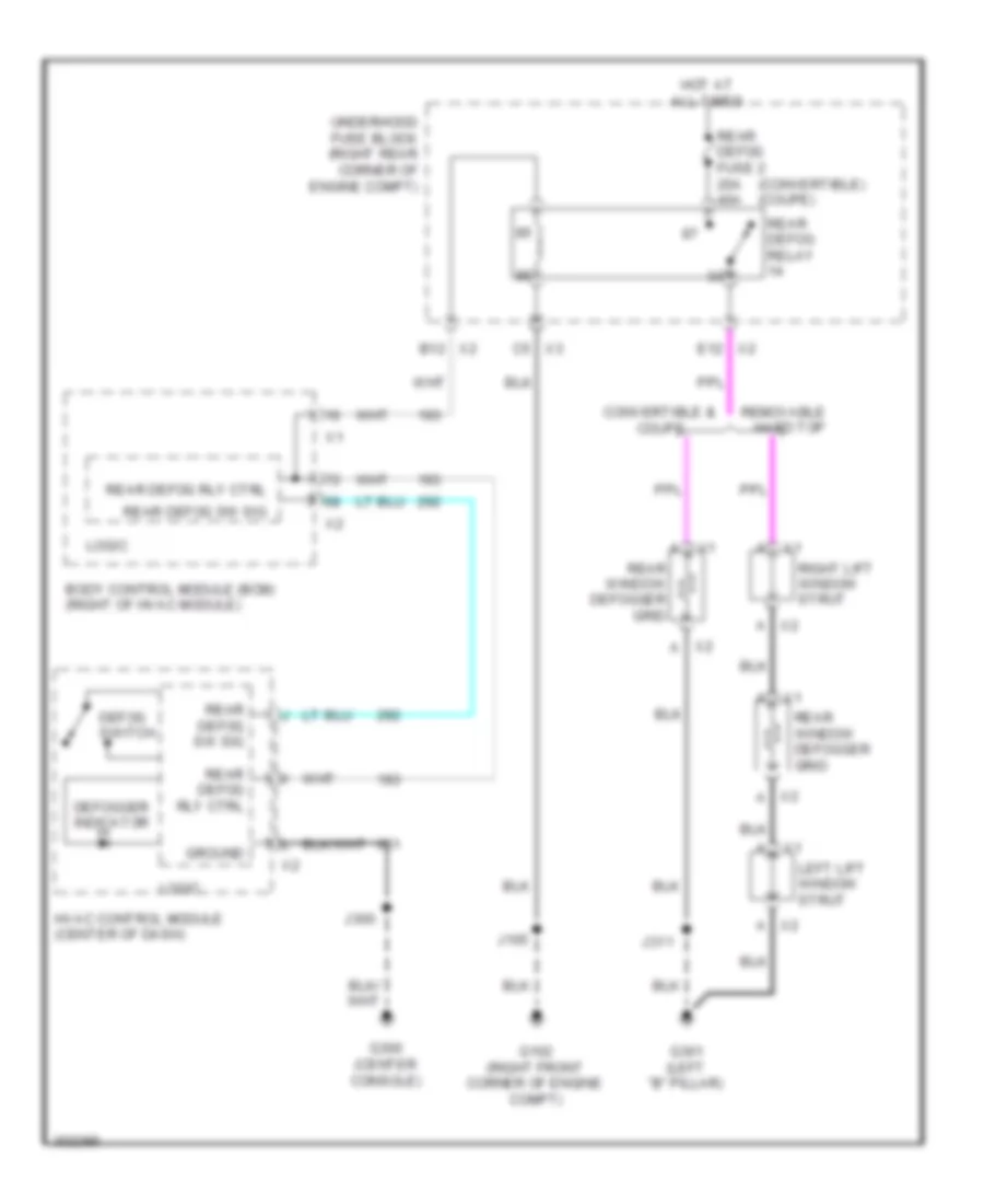 Defoggers Wiring Diagram for Pontiac Solstice GXP 2009