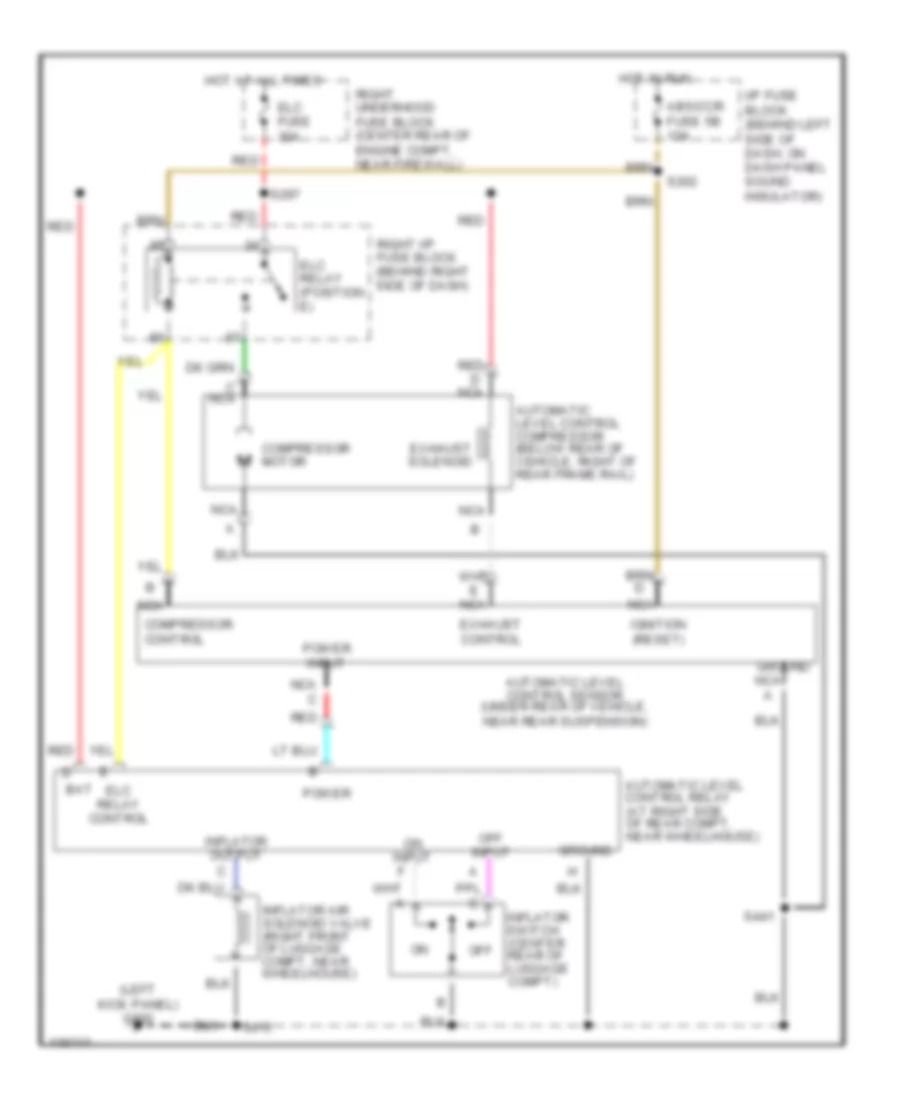 Electronic Level Control Wiring Diagram for Pontiac Bonneville SLE 1999