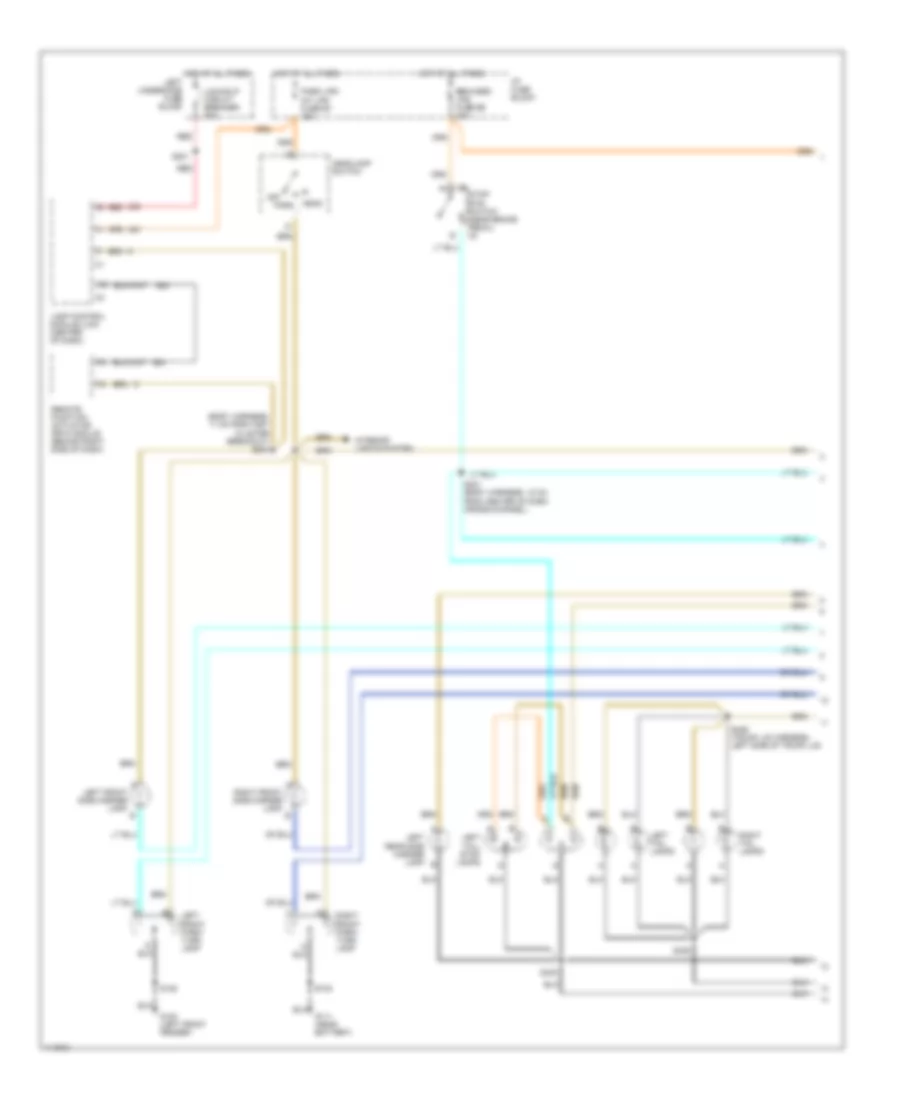 Exterior Lamps Wiring Diagram, without Lamp Monitor (1 of 2) for Pontiac Bonneville SLE 1999