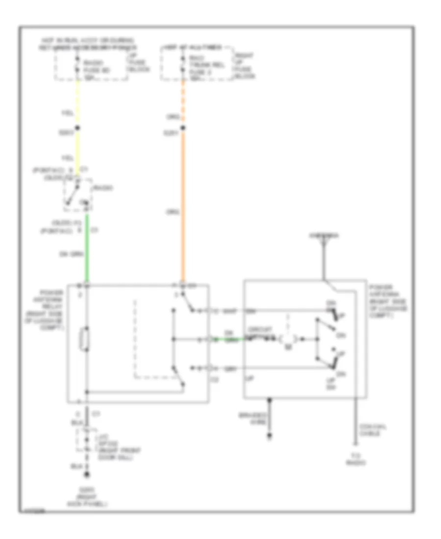 Power Antenna Wiring Diagram for Pontiac Bonneville SLE 1999