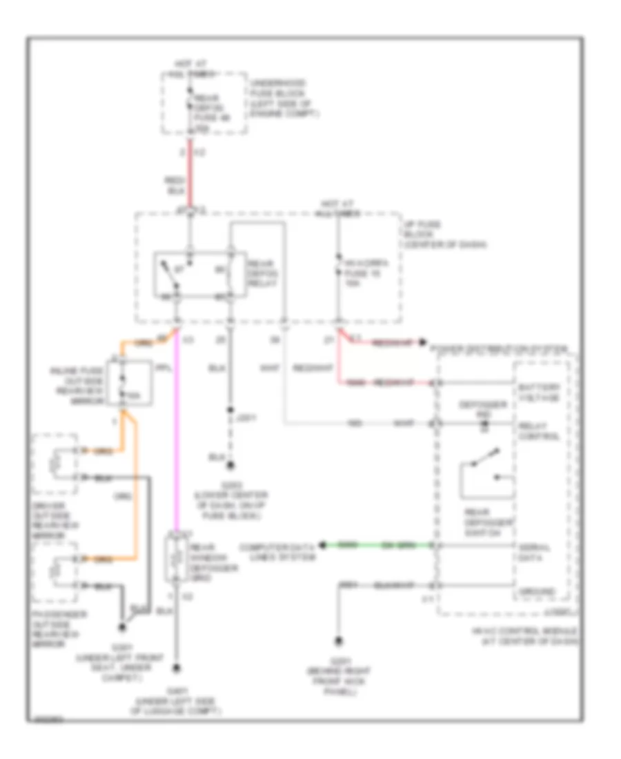 Defoggers Wiring Diagram for Pontiac Torrent GXP 2009