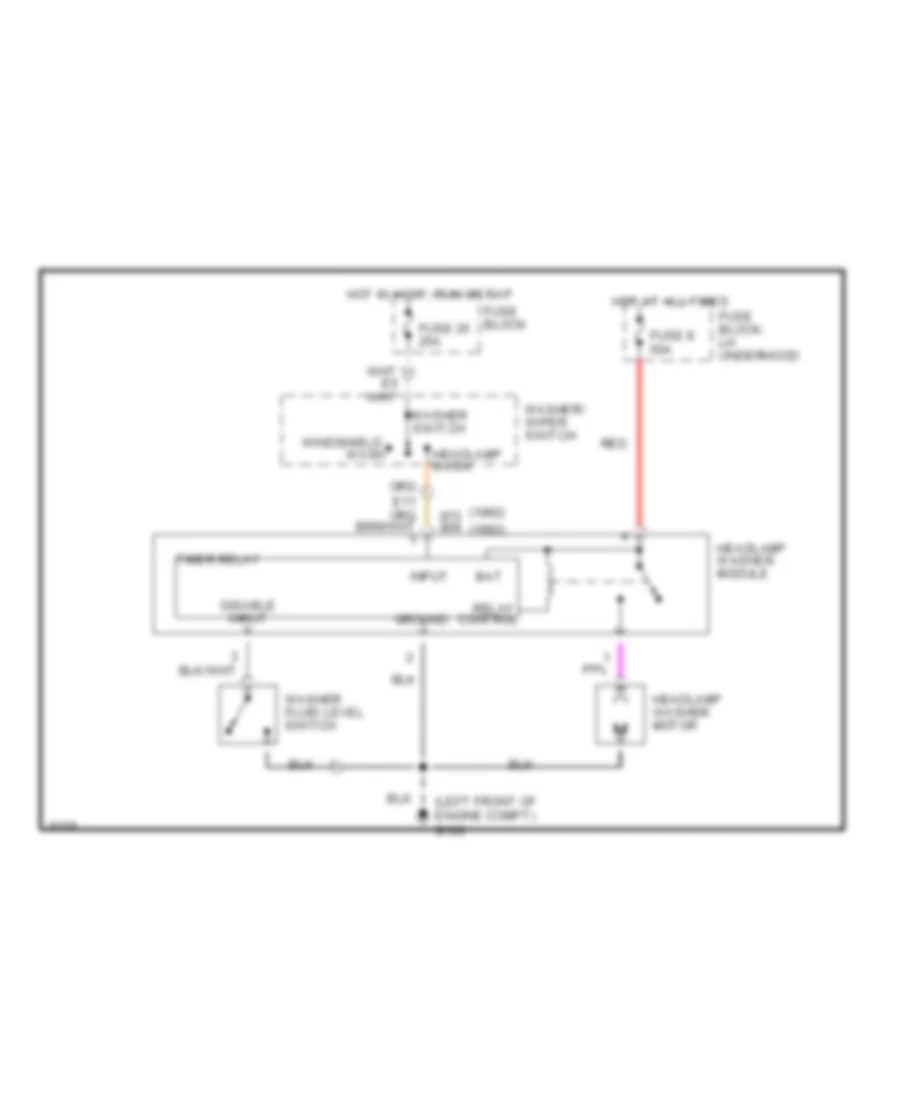 Headlamp Washer Wiring Diagram for Pontiac Bonneville SSE 1993