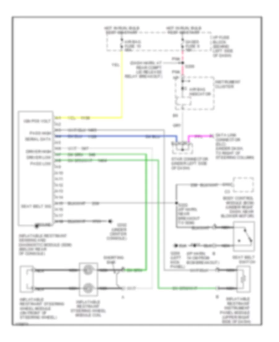 Supplemental Restraint Wiring Diagram for Pontiac Firebird 1999