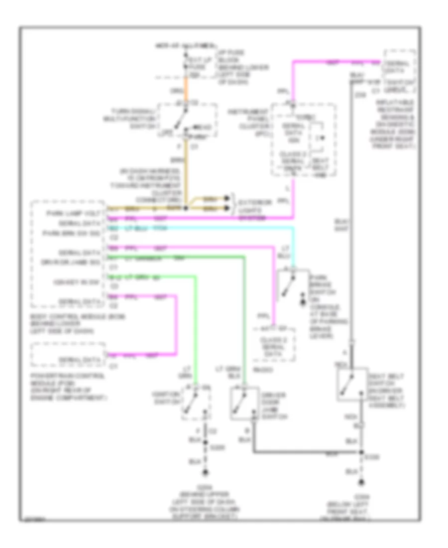 Warning Systems Wiring Diagram for Pontiac Sunfire 2005