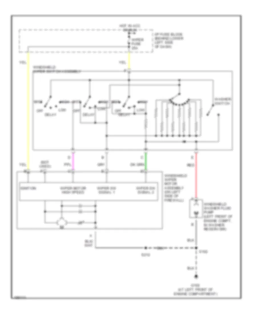 Intermittent Wiper Washer Wiring Diagram for Pontiac Sunfire 2005