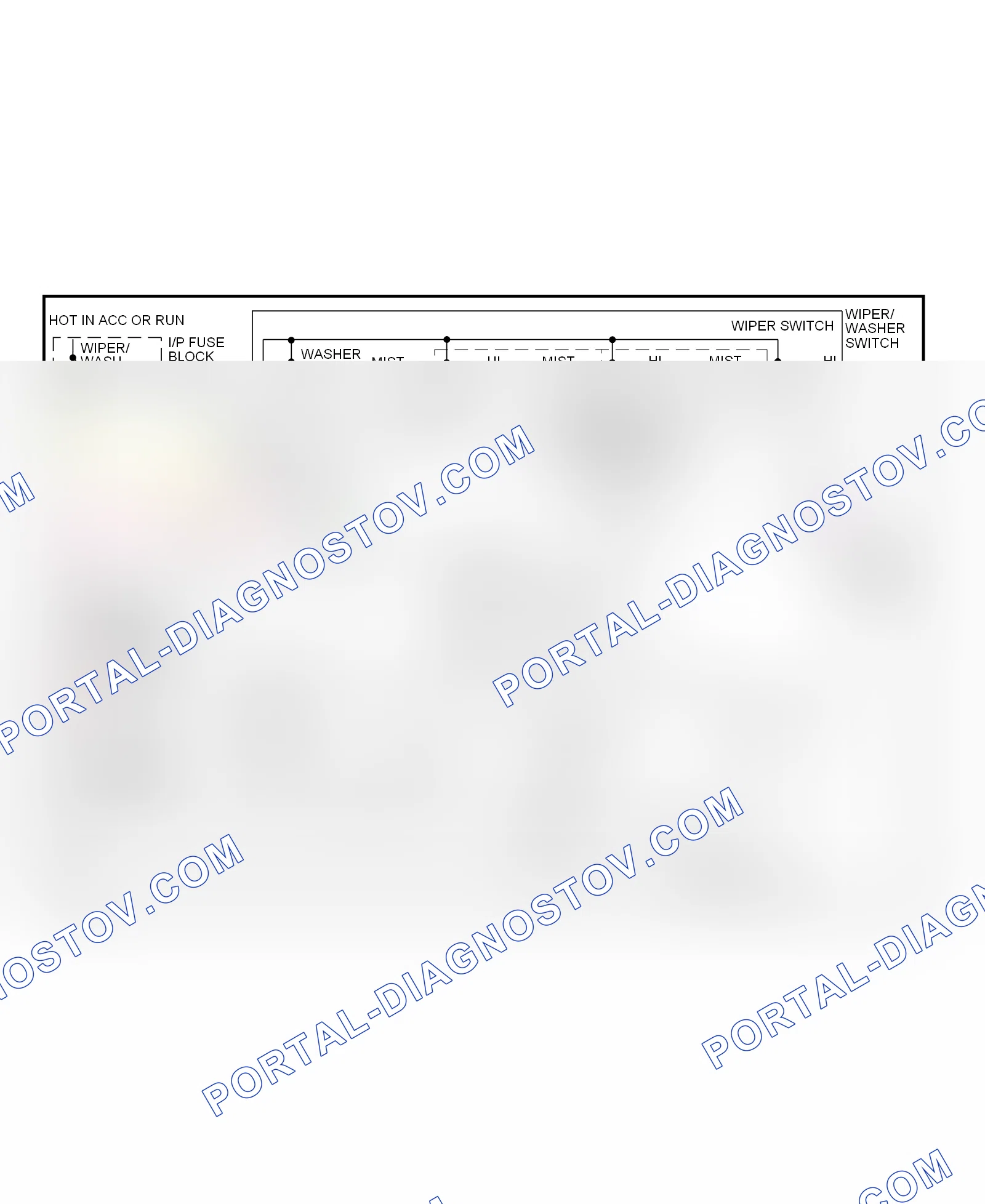 Электросхема стеклоочистителя, дворников и омывателя для Pontiac Firebird Formula 1999