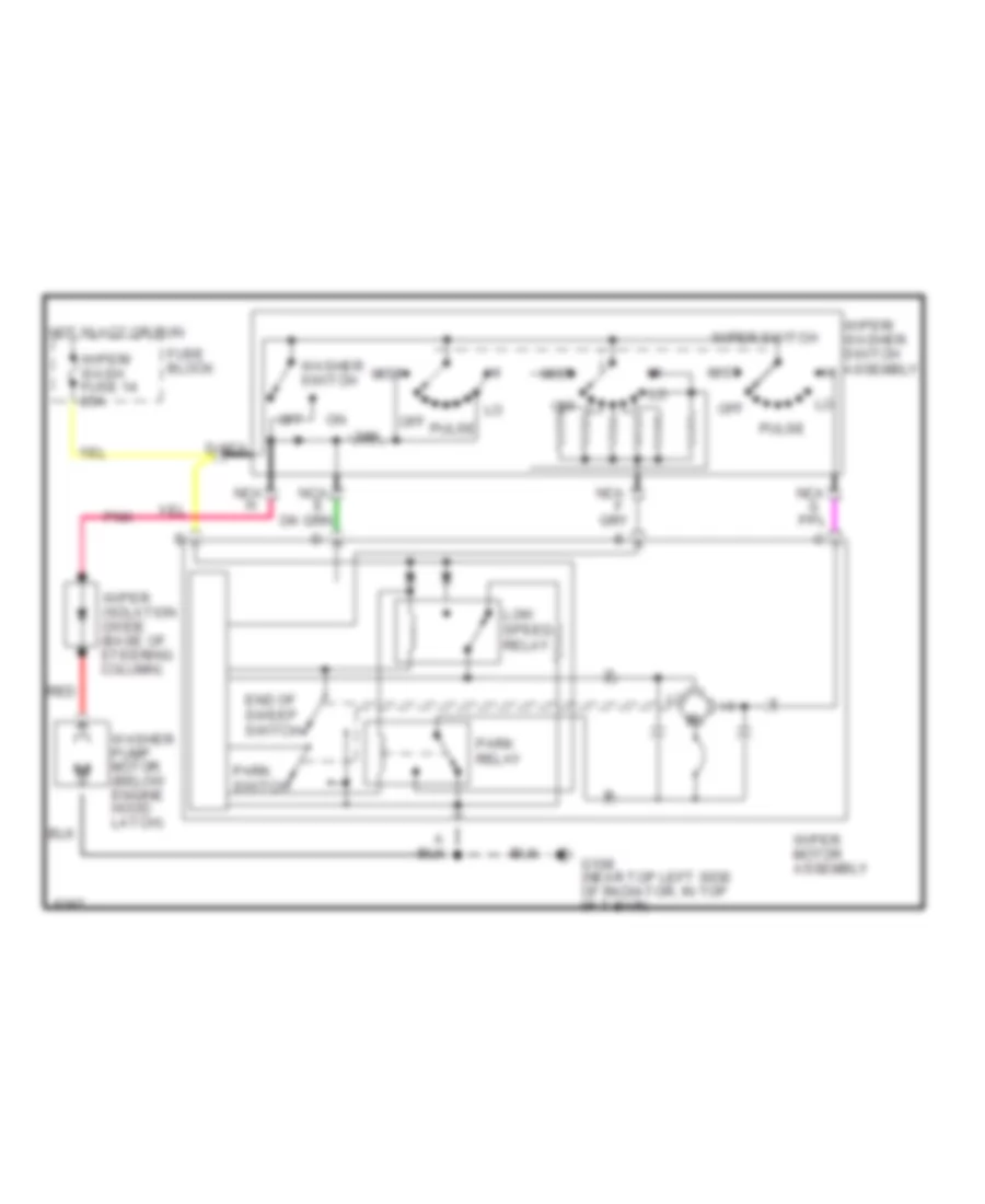 Электросхема стеклоочистителя, дворников и омывателя для Pontiac Firebird Formula 1993