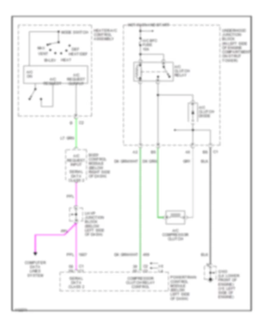 Compressor Wiring Diagram for Pontiac Grand Am GT 1999