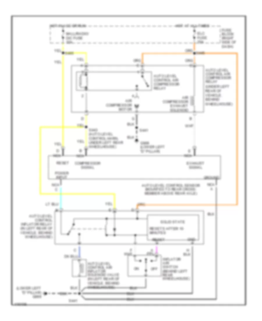 Electronic Suspension Wiring Diagram with Inflator for Pontiac Montana 1999