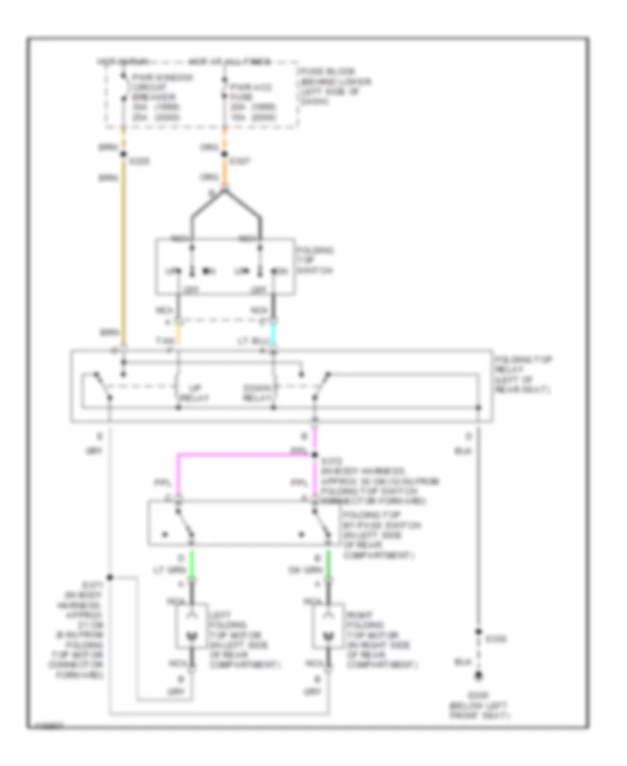 Convertible Top Wiring Diagram for Pontiac Sunfire GT 1999