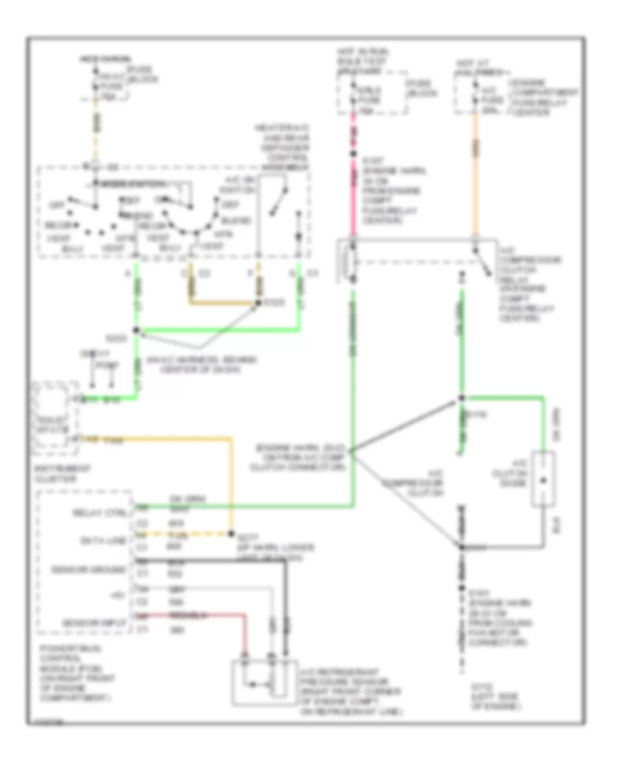 Compressor Wiring Diagram for Pontiac Sunfire SE 1999