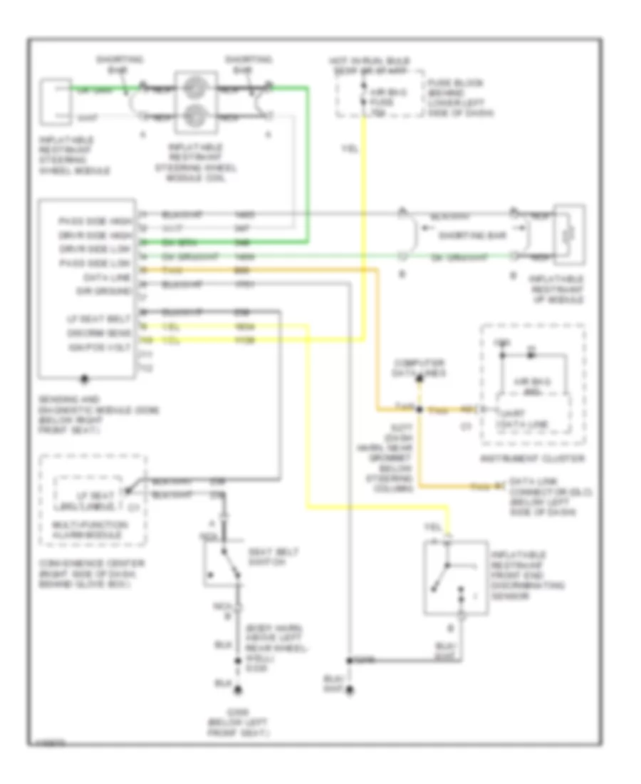 Supplemental Restraint Wiring Diagram for Pontiac Sunfire SE 1999