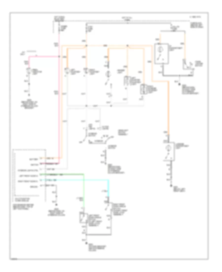 Courtesy Lamps Wiring Diagram Convertible for Pontiac Sunbird LE 1993