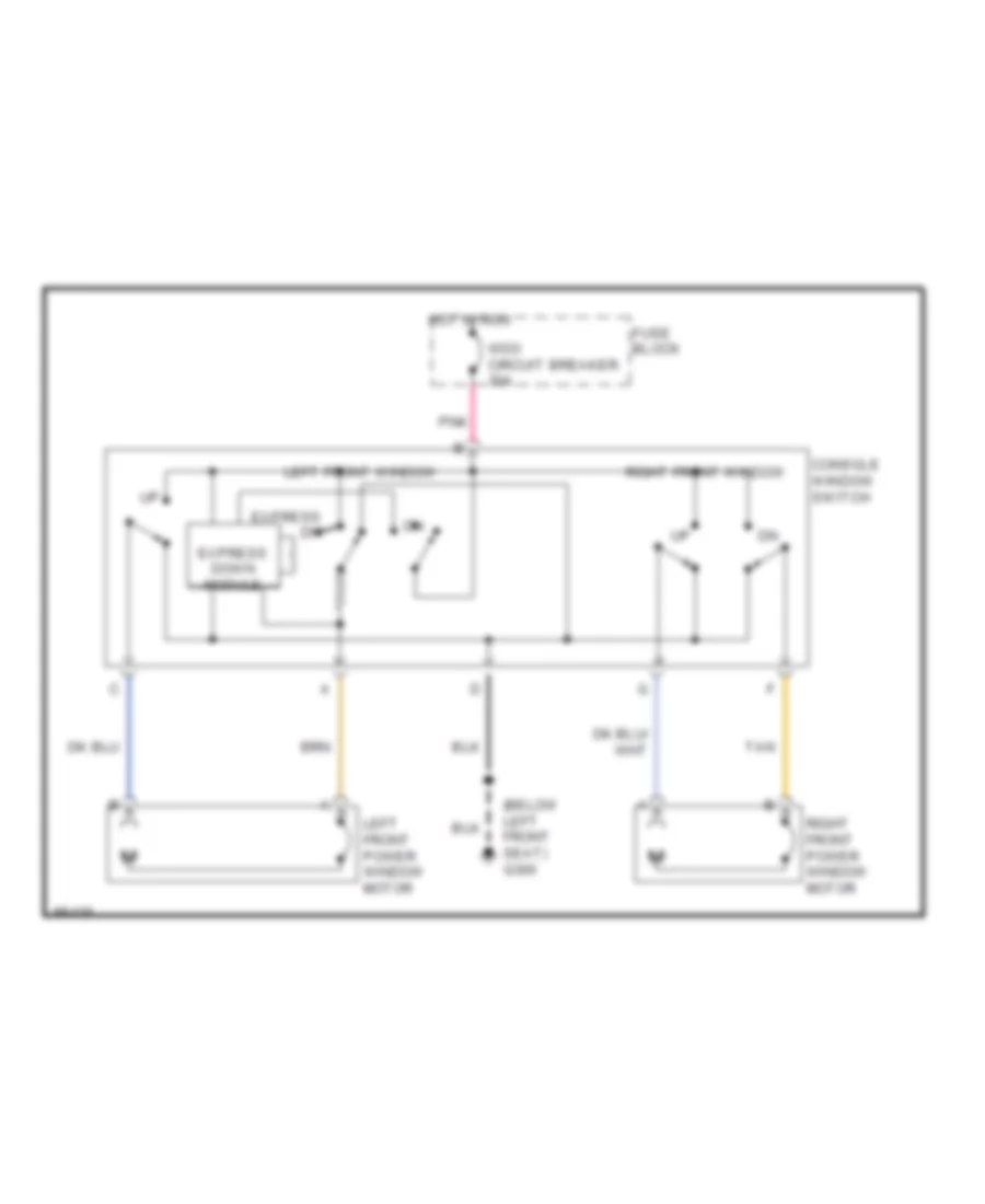 Power Window Wiring Diagram 2 Door for Pontiac Sunbird LE 1993