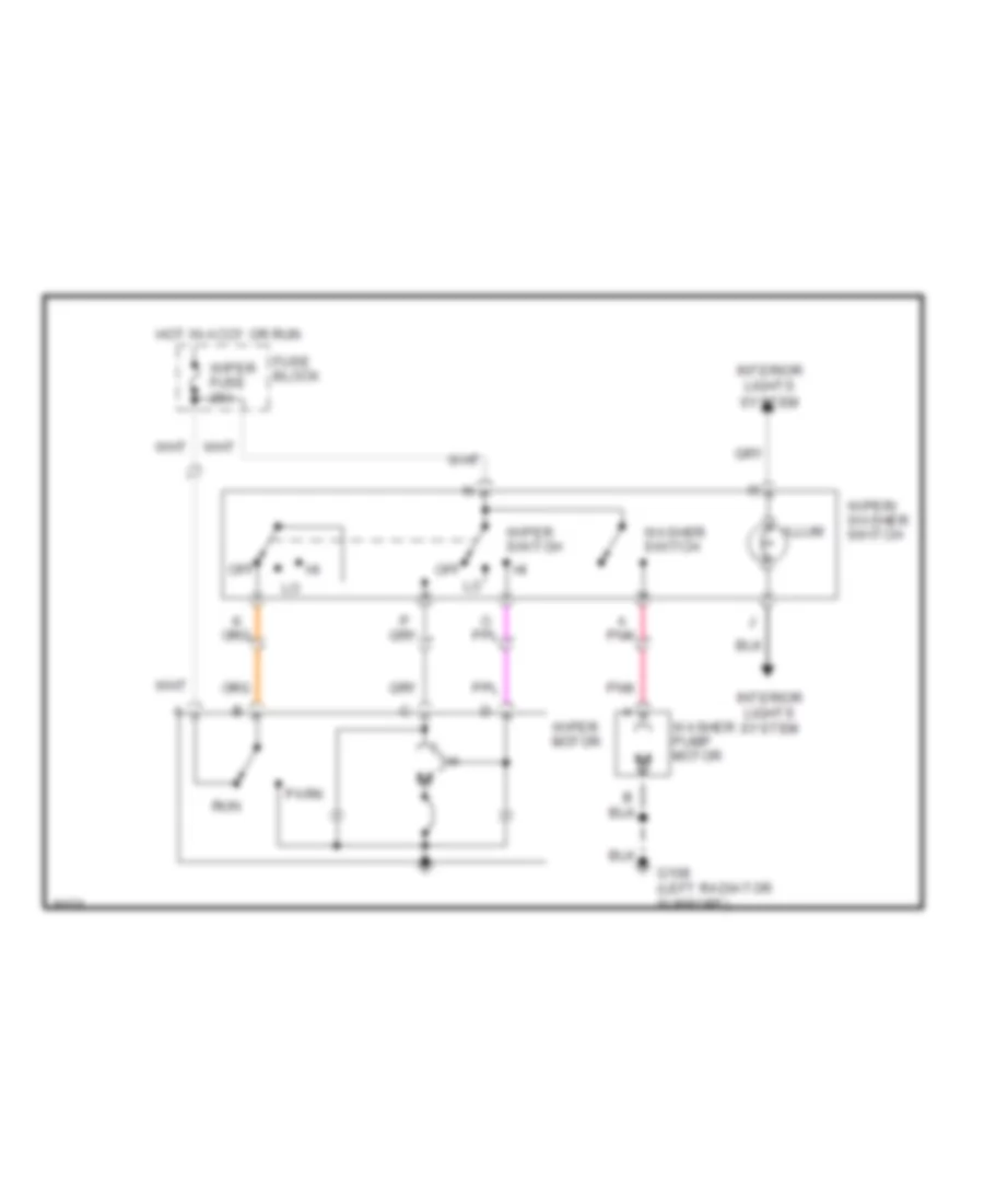 2 Speed Wiper Washer Wiring Diagram for Pontiac Sunbird LE 1993