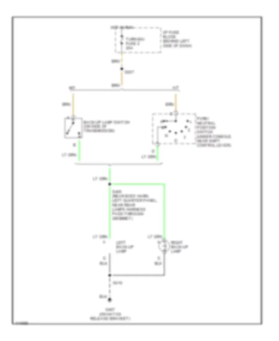 Back up Lamps Wiring Diagram for Pontiac Firebird 2000