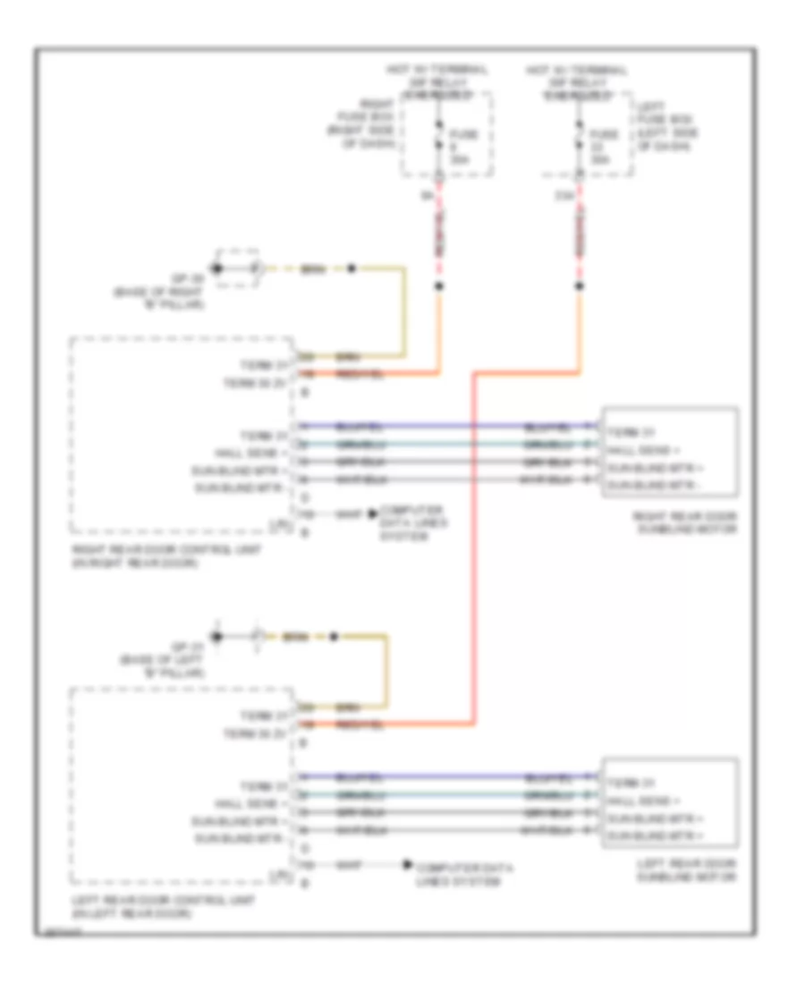 Rear Window Sun Shade Wiring Diagram for Porsche Cayenne S 2013