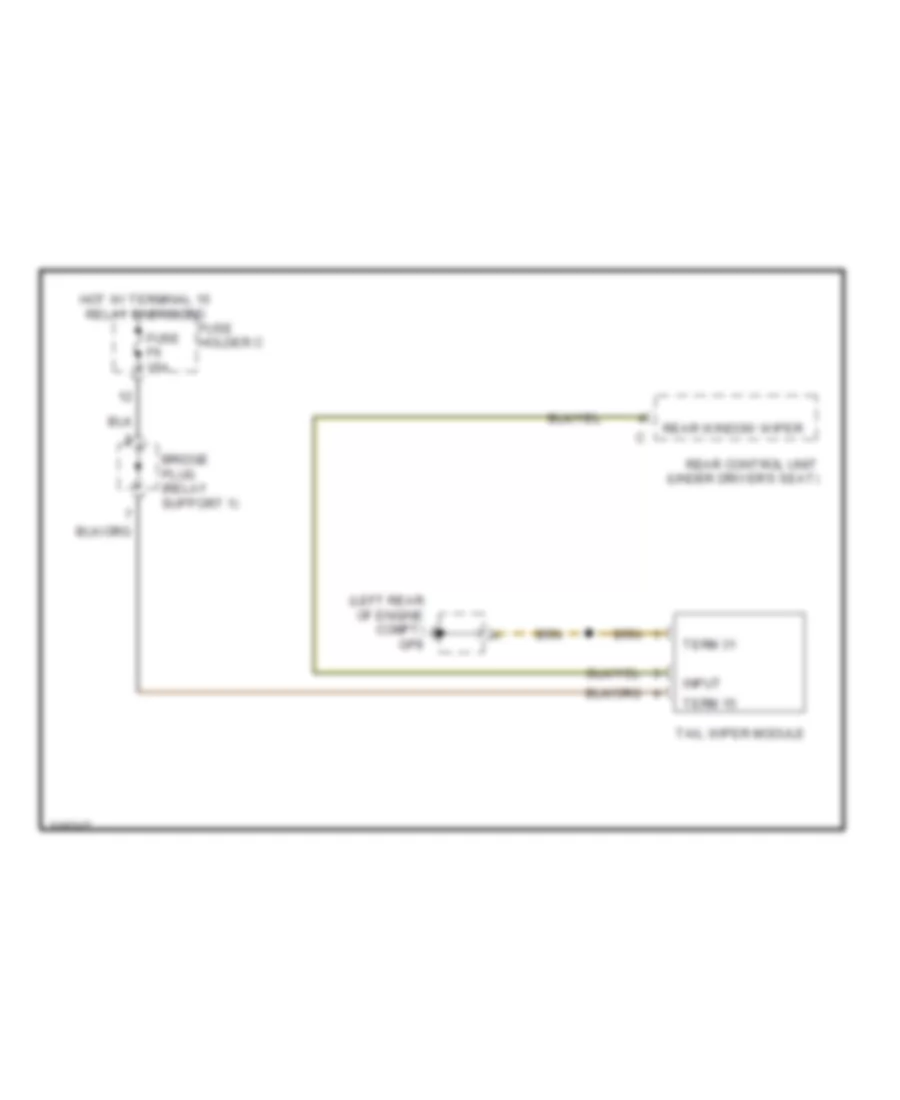 задняя схема дворника для Porsche 911 Targa 4 2009