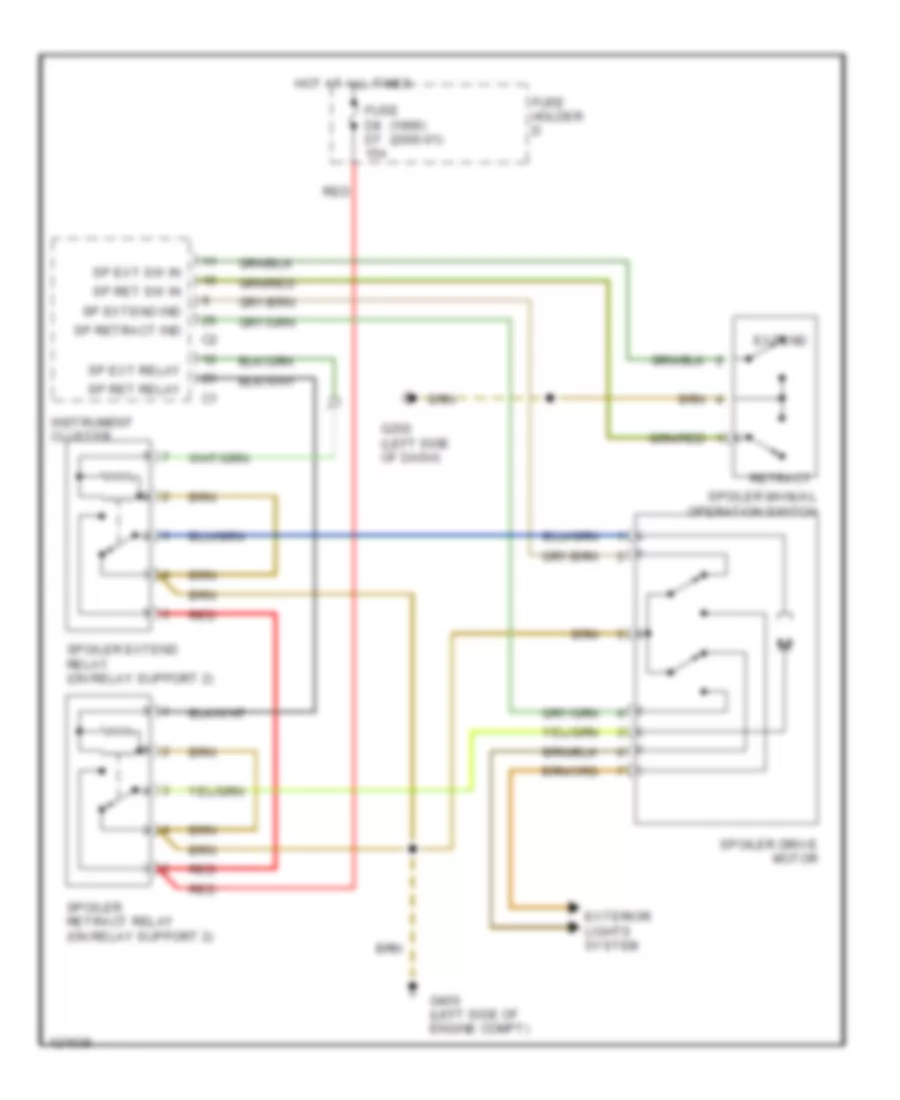 Active Aerodynamic Wiring Diagram for Porsche 911 Carrera 4 2000
