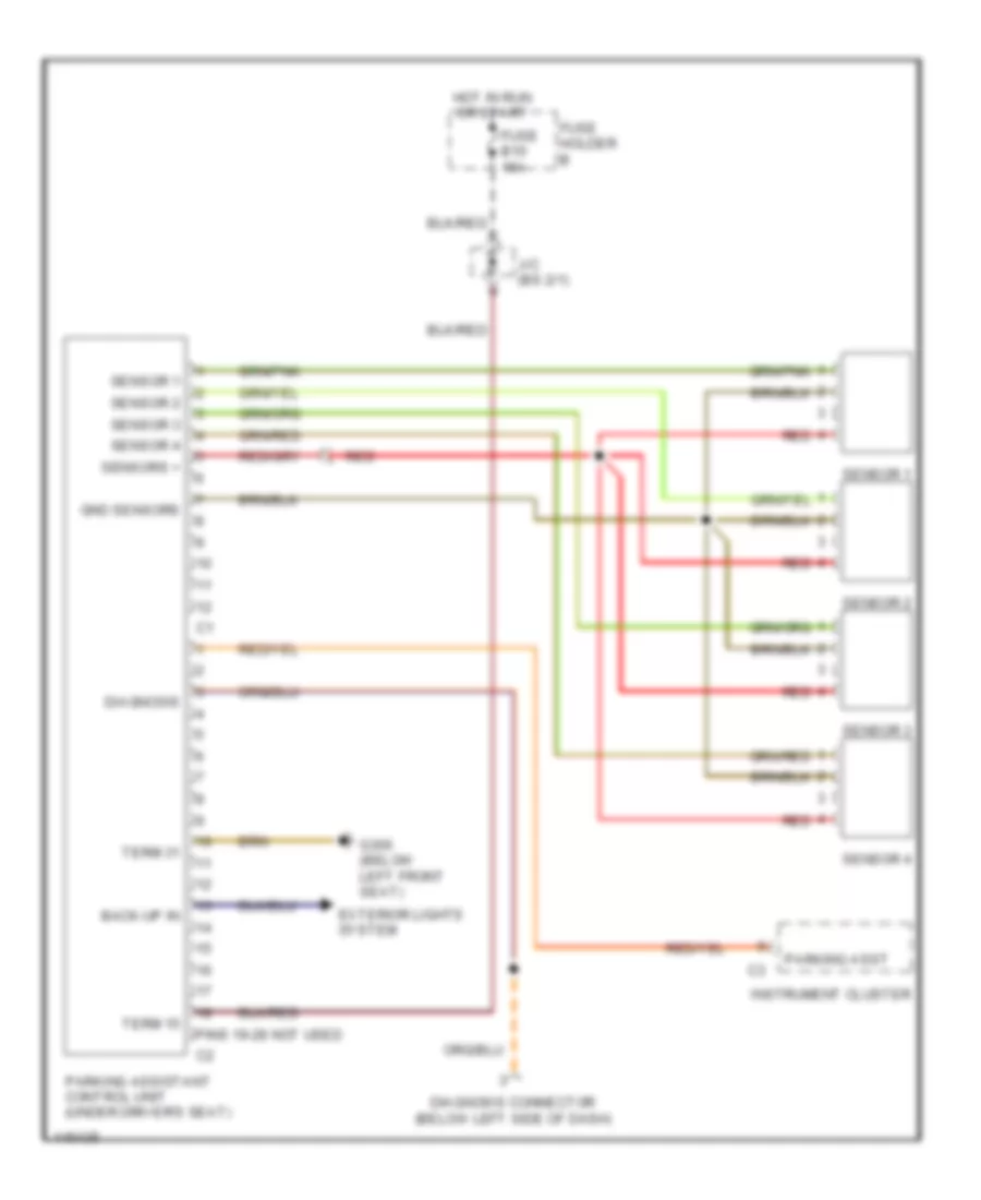 Parking Assistant Wiring Diagram for Porsche 911 Carrera 2001