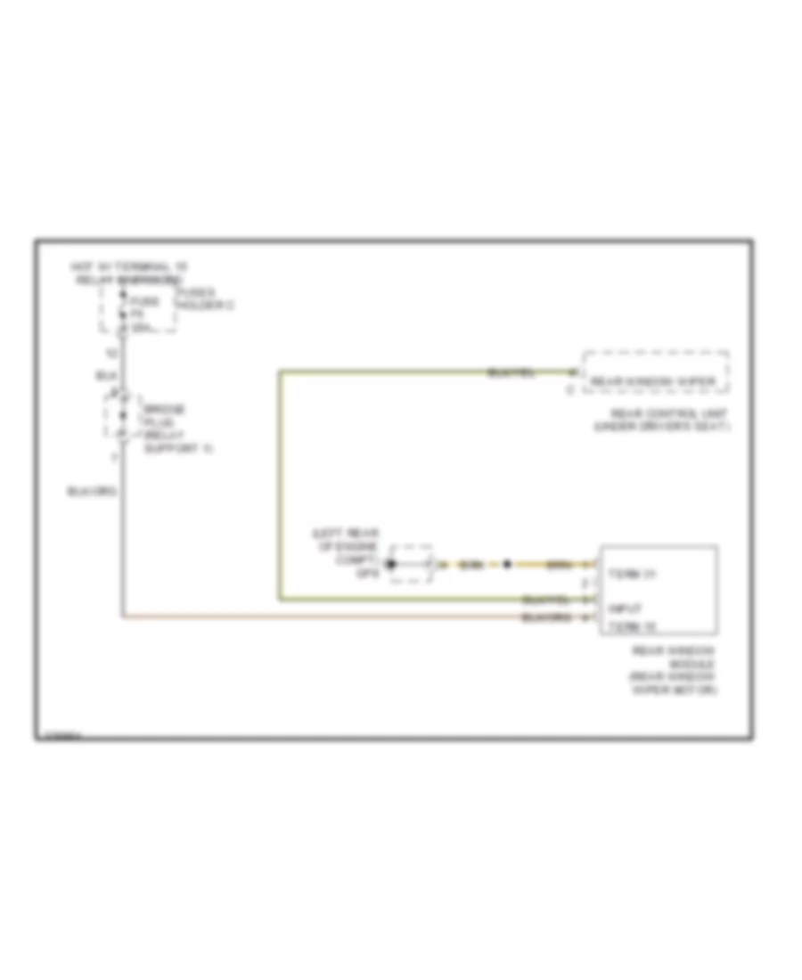 задняя схема дворника для Porsche 911 Carrera 4S 2010