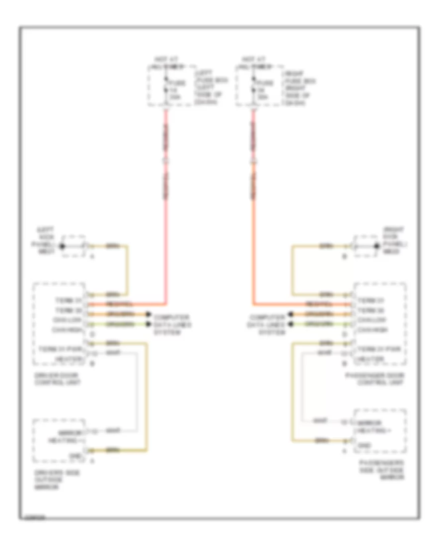 Heated Mirrors Wiring Diagram for Porsche Cayenne S 2010