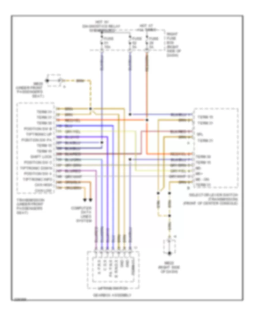 Shift Interlock Wiring Diagram for Porsche Cayenne S 2010