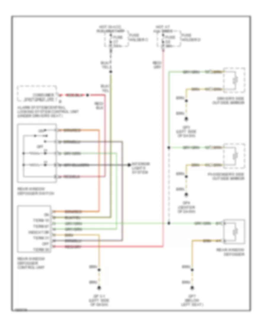 Defoggers Wiring Diagram for Porsche Boxster S 2003