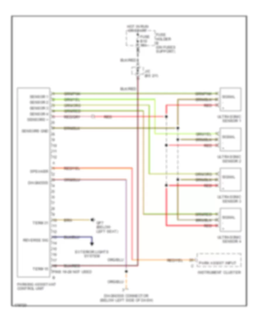 Parking Assistant Wiring Diagram for Porsche Boxster S 2003