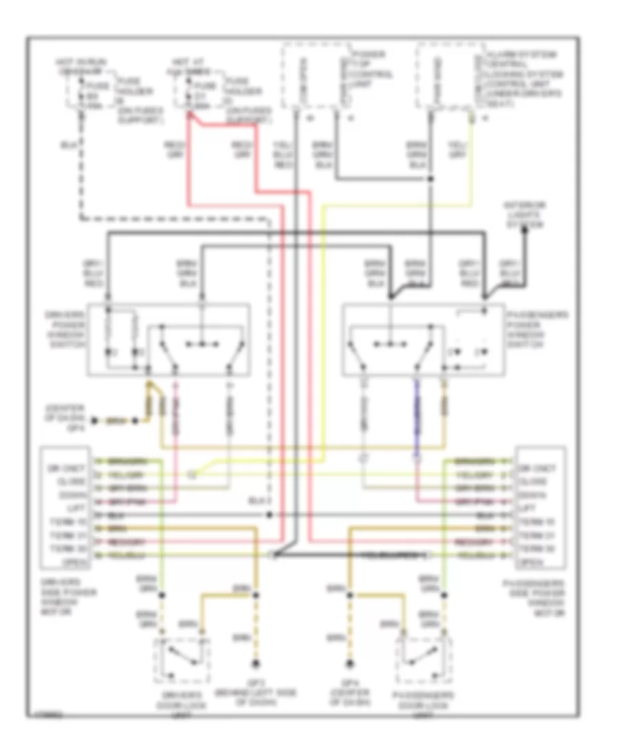 Power Windows Wiring Diagram for Porsche Boxster S 2003