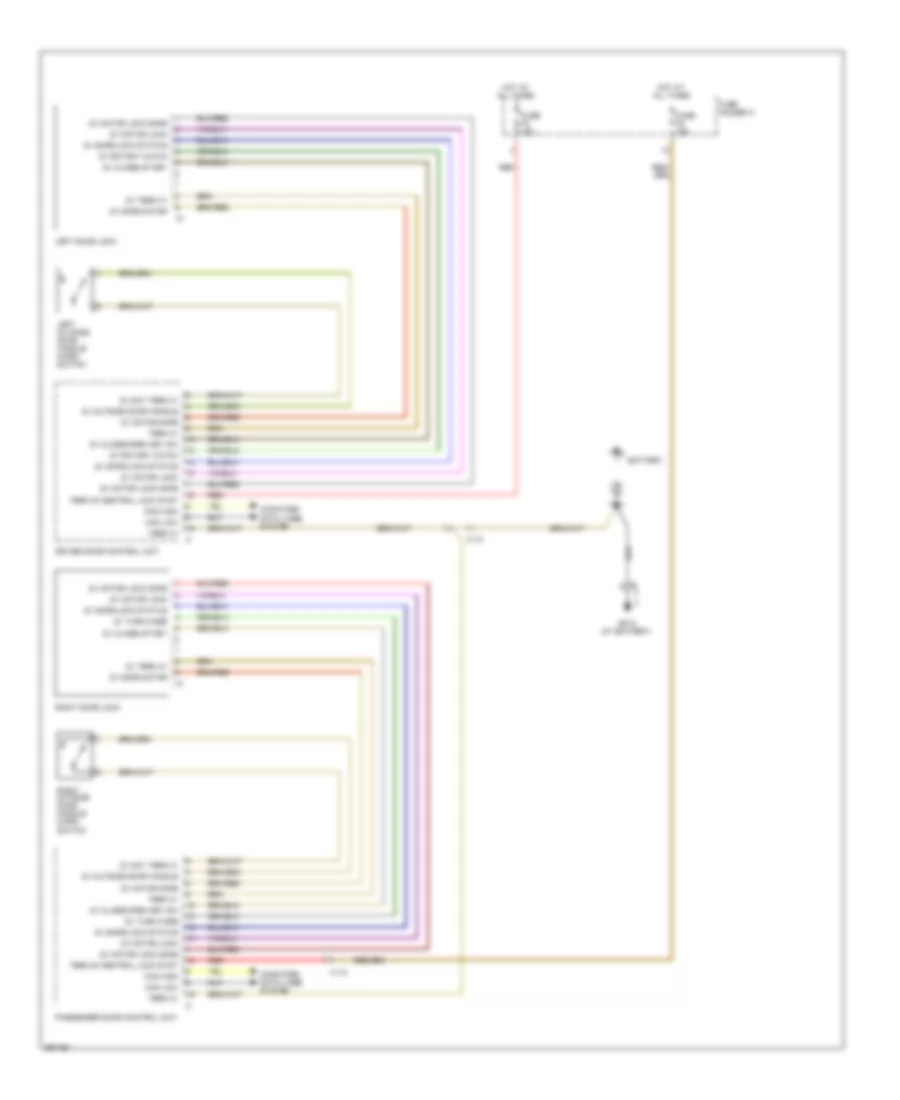 Power Door Locks Wiring Diagram 1 of 2 for Porsche 911 Carrera 4S 2011