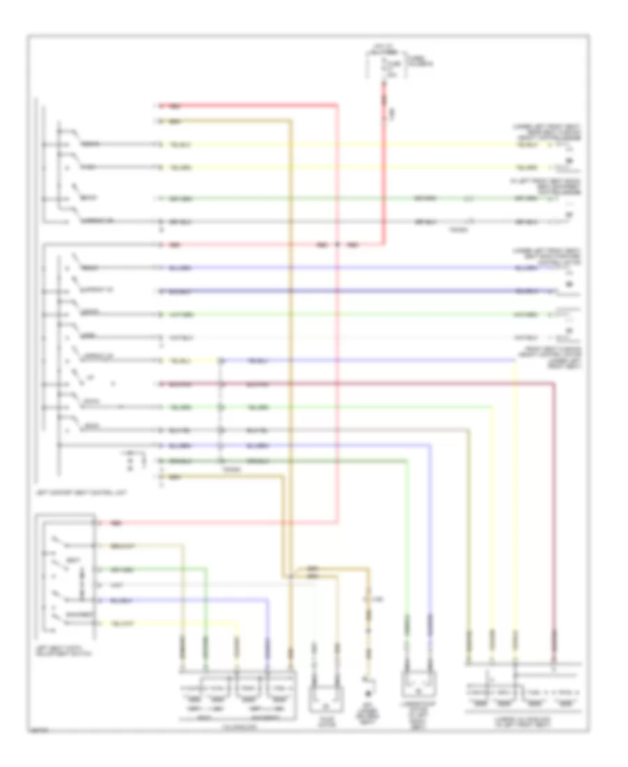 Driver Power Seat Wiring Diagram, Except Base for Porsche 911 Carrera 4S 2011