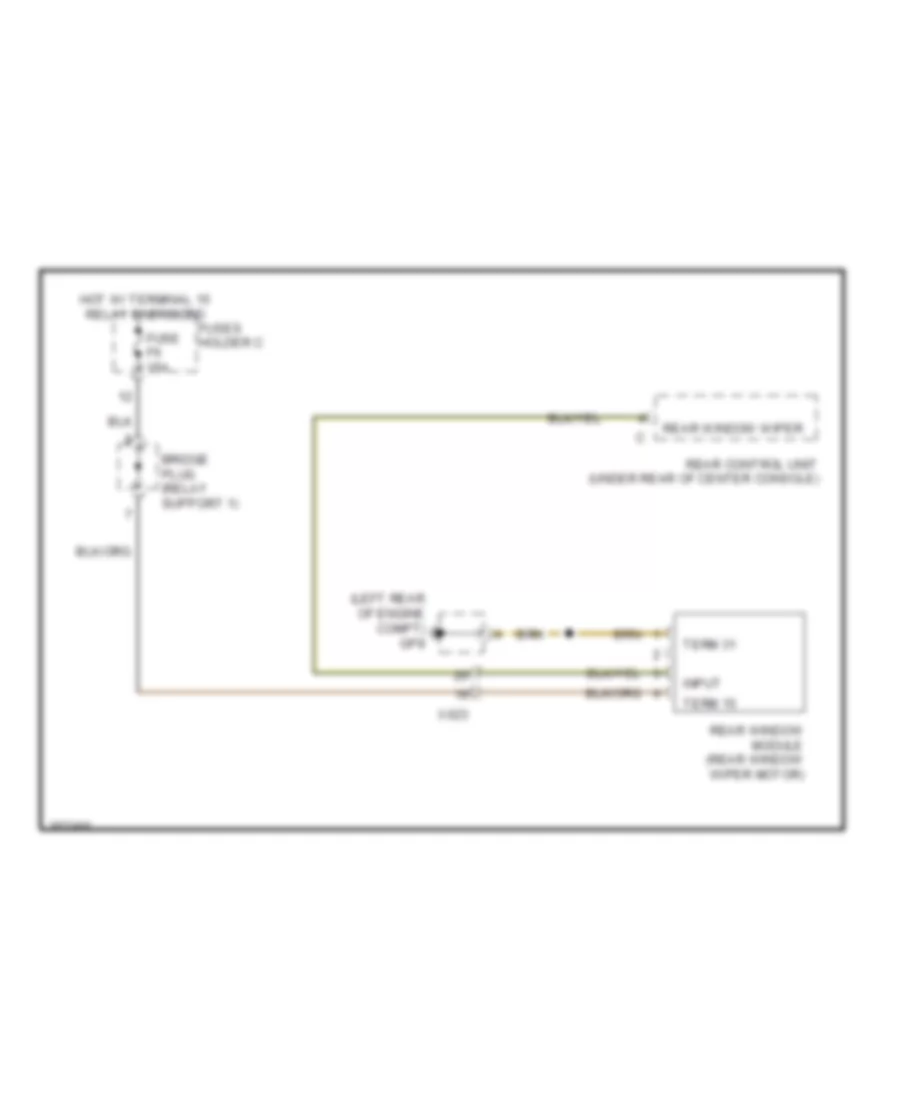 задняя схема дворника для Porsche 911 Turbo 2011