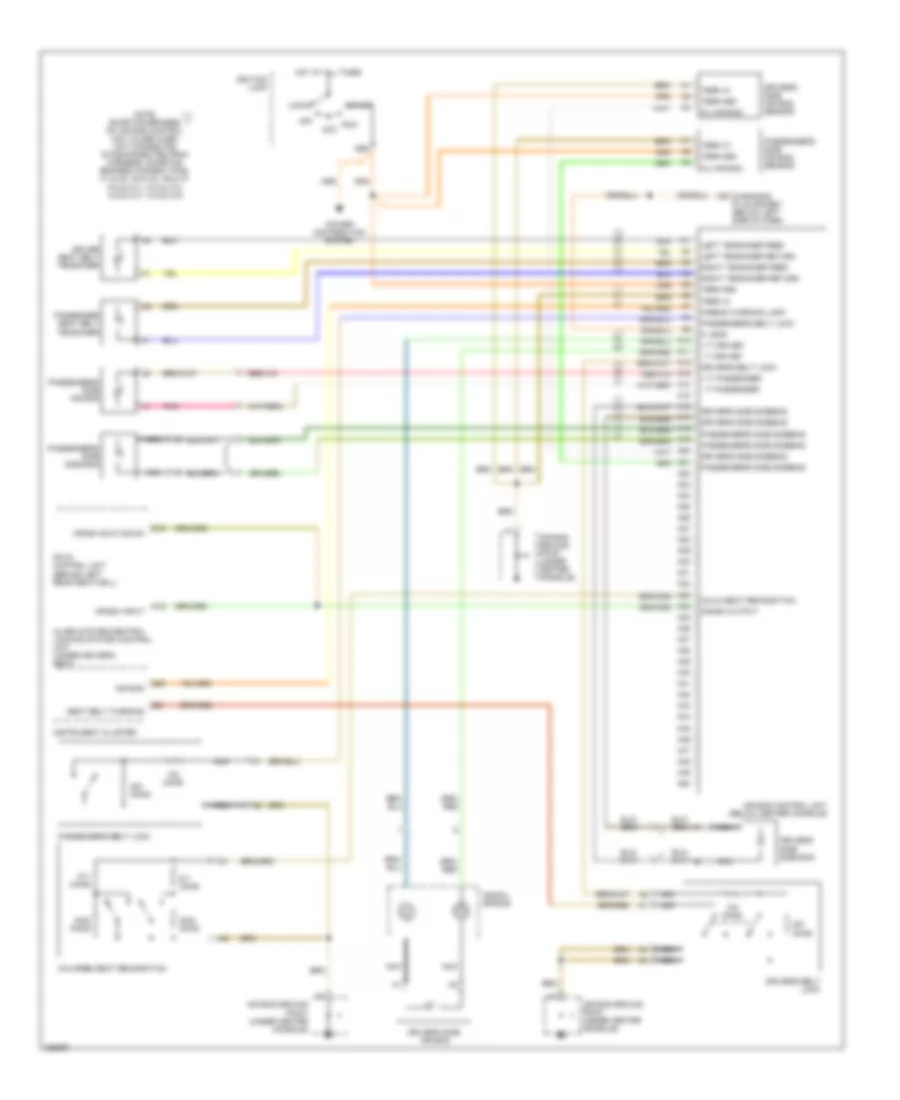 Supplemental Restraints Wiring Diagram for Porsche 911 Turbo S 2005