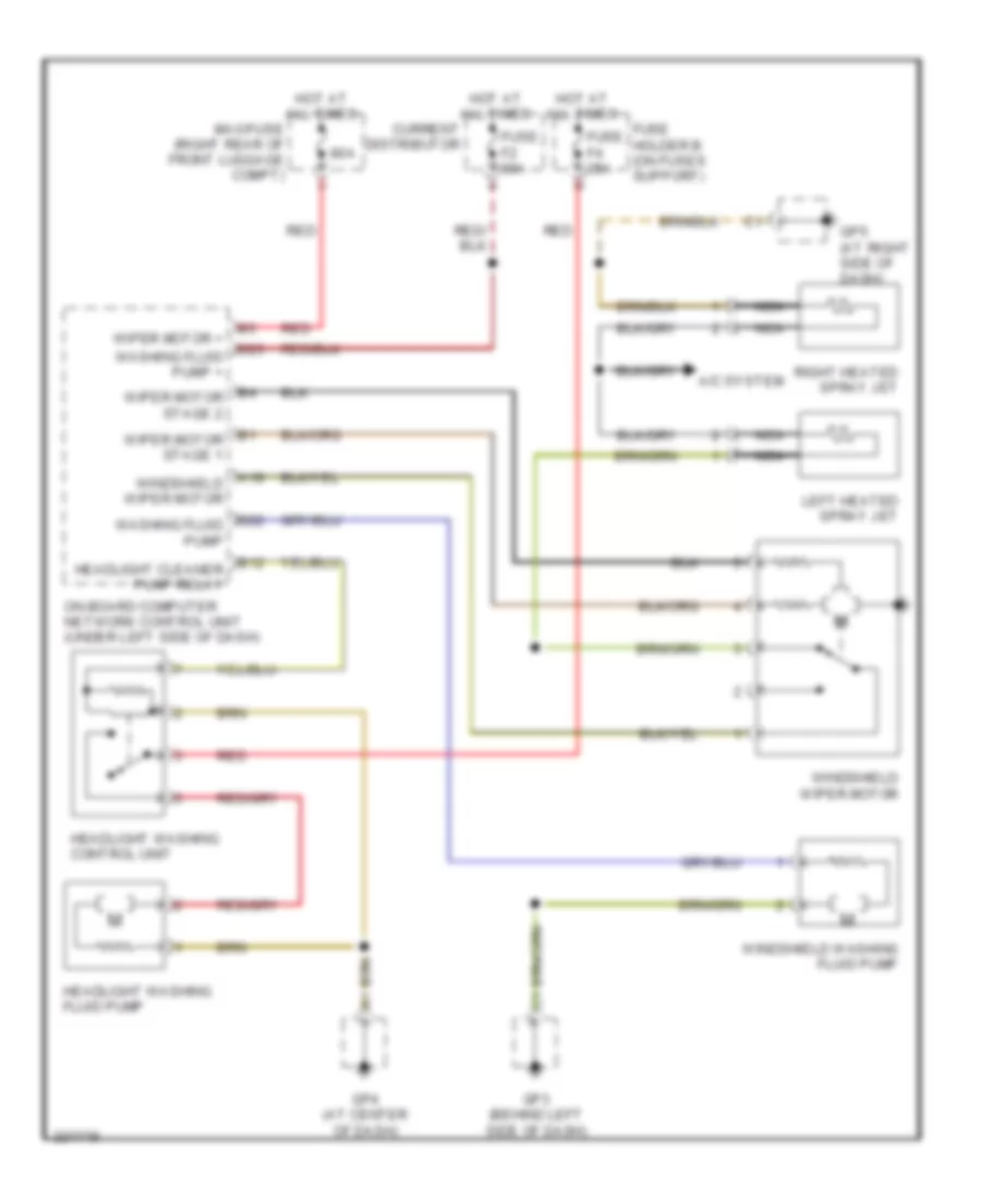 Электросхема стеклоочистителя, дворников и омывателя, без Датчик дождя для Porsche Boxster 2005