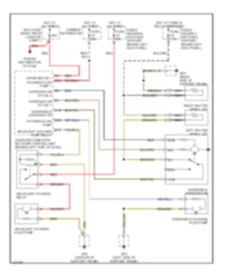 Электросхема стеклоочистителя, дворников и омывателя, без Датчик дождя для Porsche 911 Carrera 4 2006