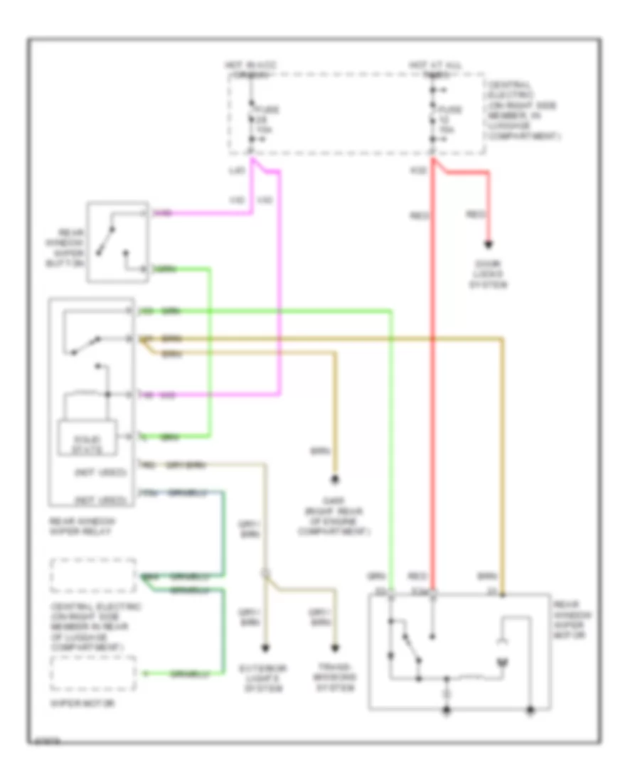 задняя схема дворника для Porsche 911 Carrera 4 1990