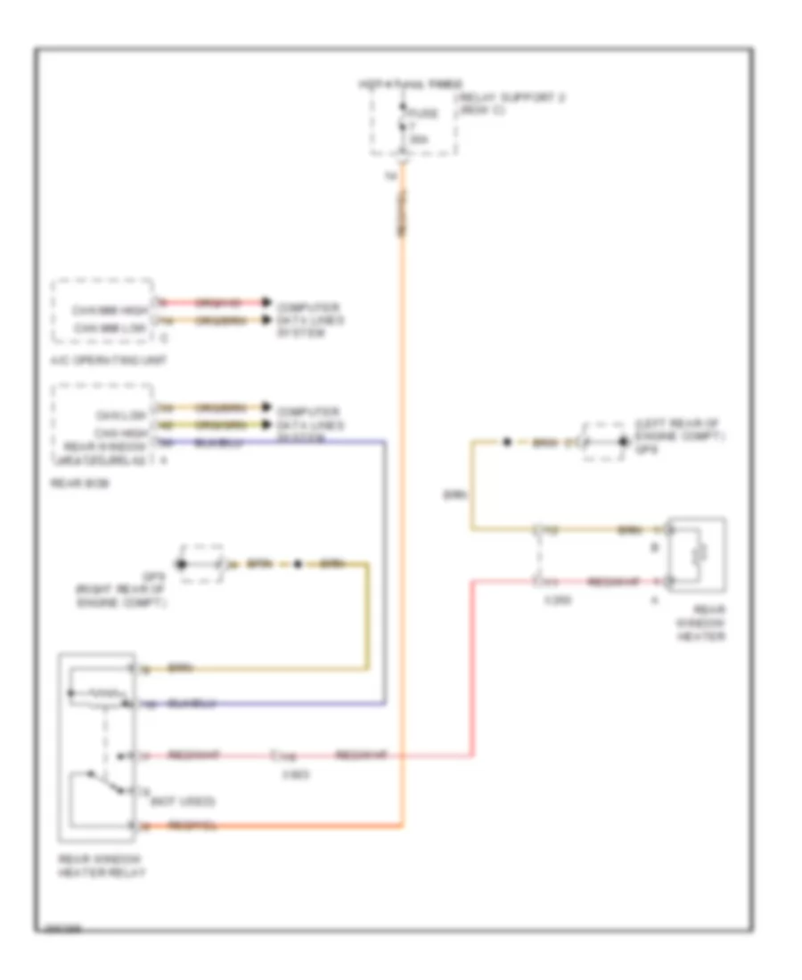 Defogger Wiring Diagram Late Production for Porsche 911 Carrera 2012