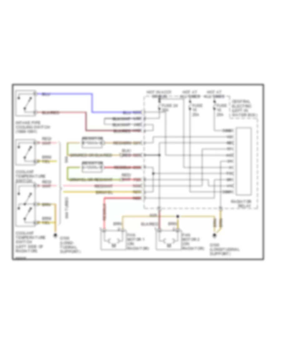 Cooling Fan Wiring Diagram for Porsche 944 S2 1990