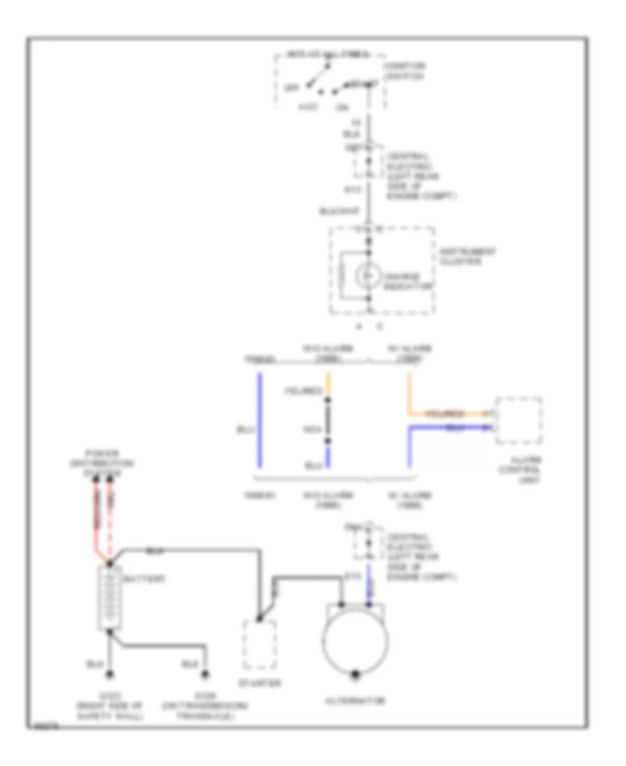 Charging Wiring Diagram for Porsche 944 S2 1990