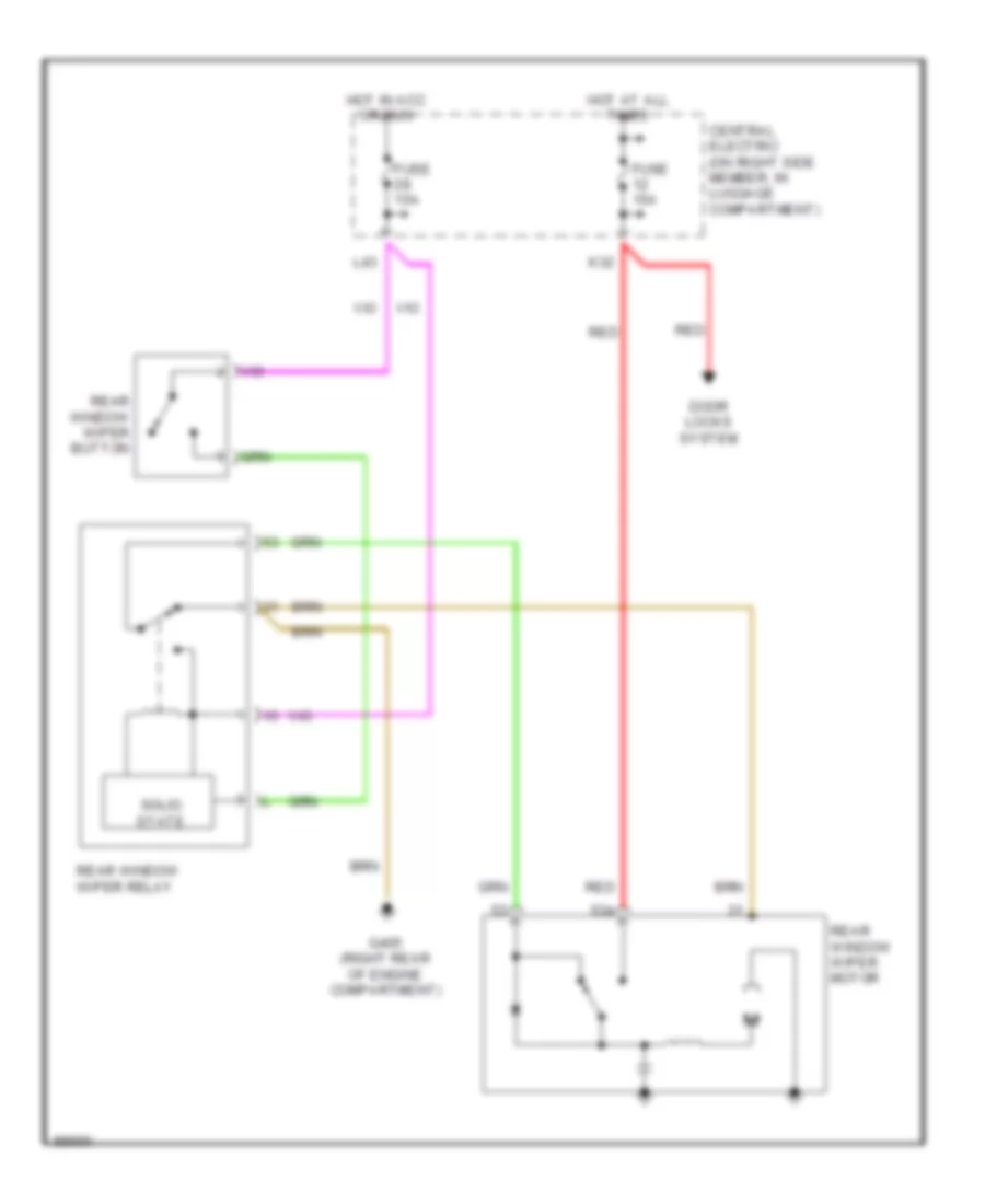 задняя схема дворника для Porsche 911 Carrera 4 1991