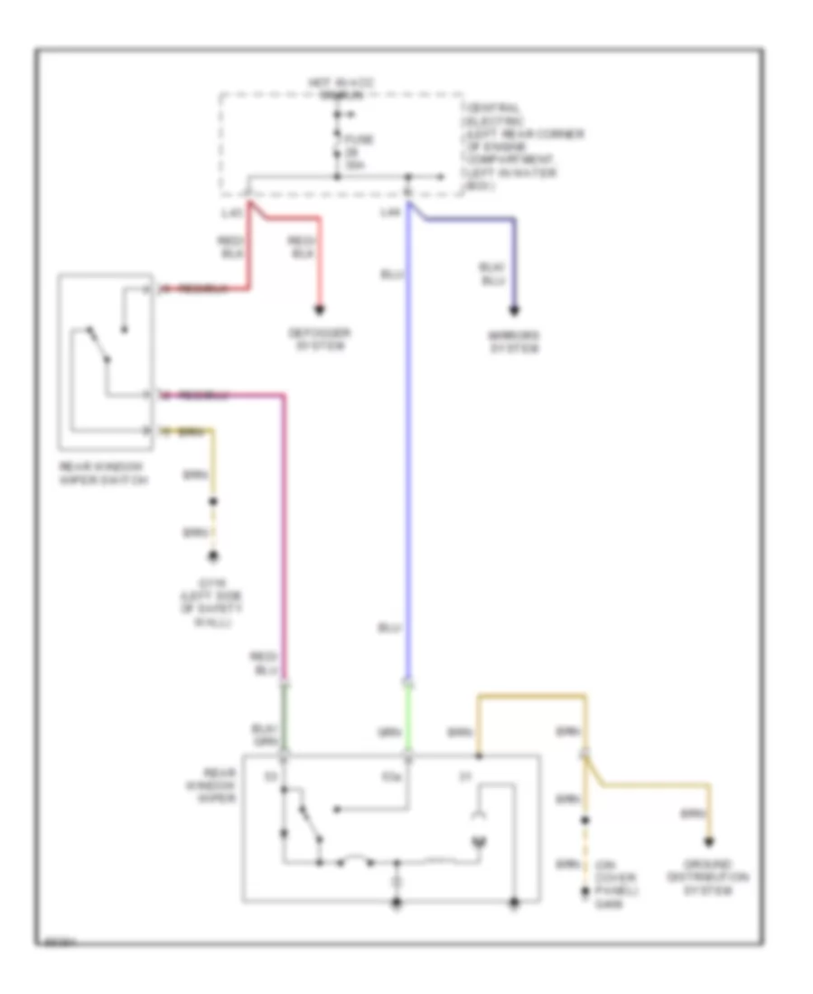 задняя схема дворника для Porsche 944 S2 1991