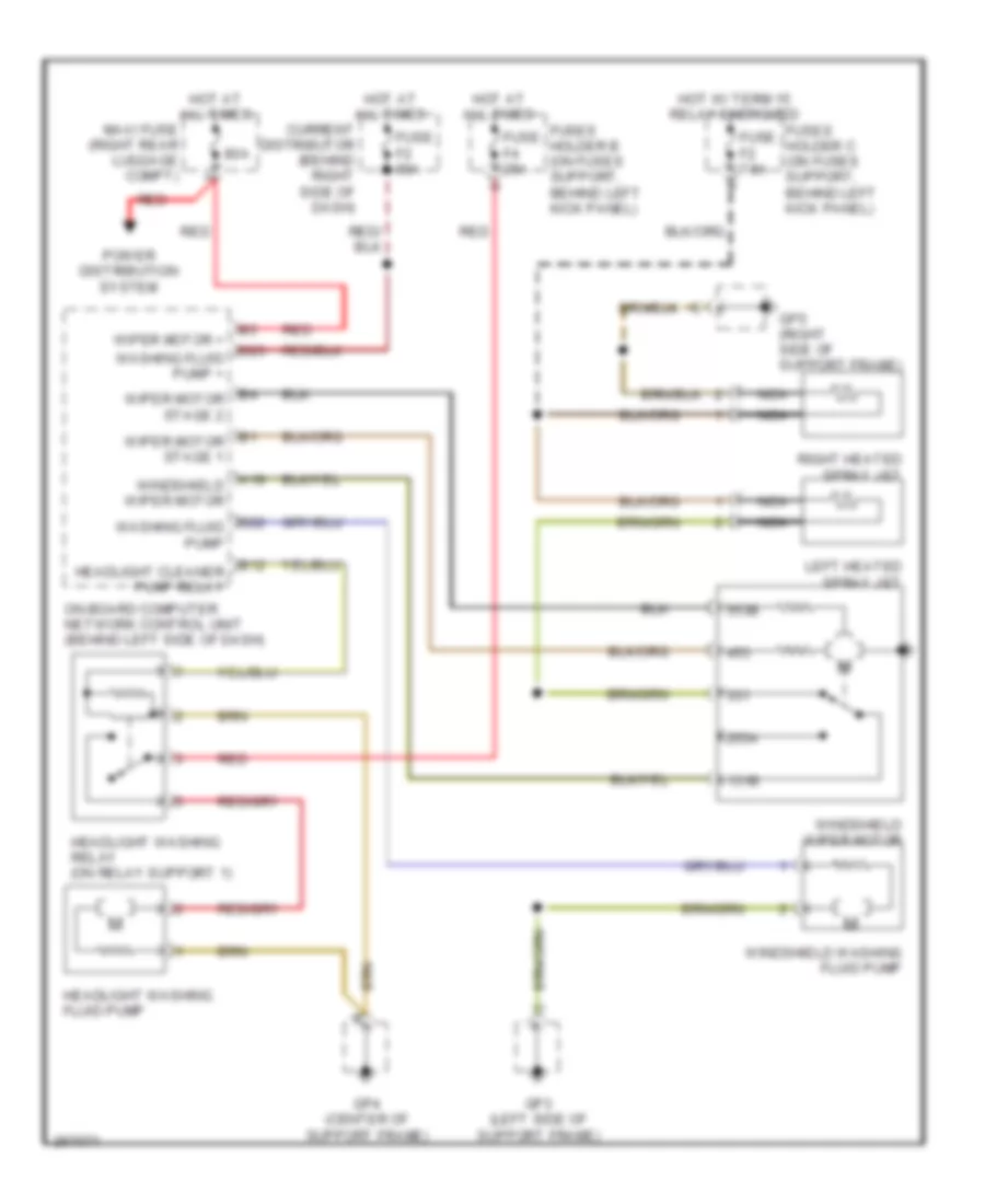 Электросхема стеклоочистителя, дворников и омывателя, без Датчик дождя для Porsche 911 Carrera S 2007