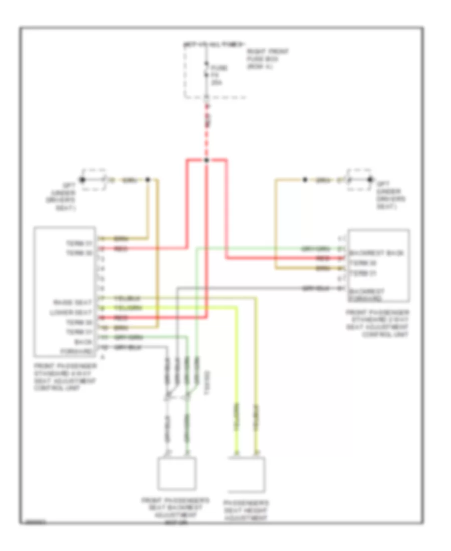 Passenger Power Seat Wiring Diagram Late Production Base for Porsche 911 Turbo S 2012