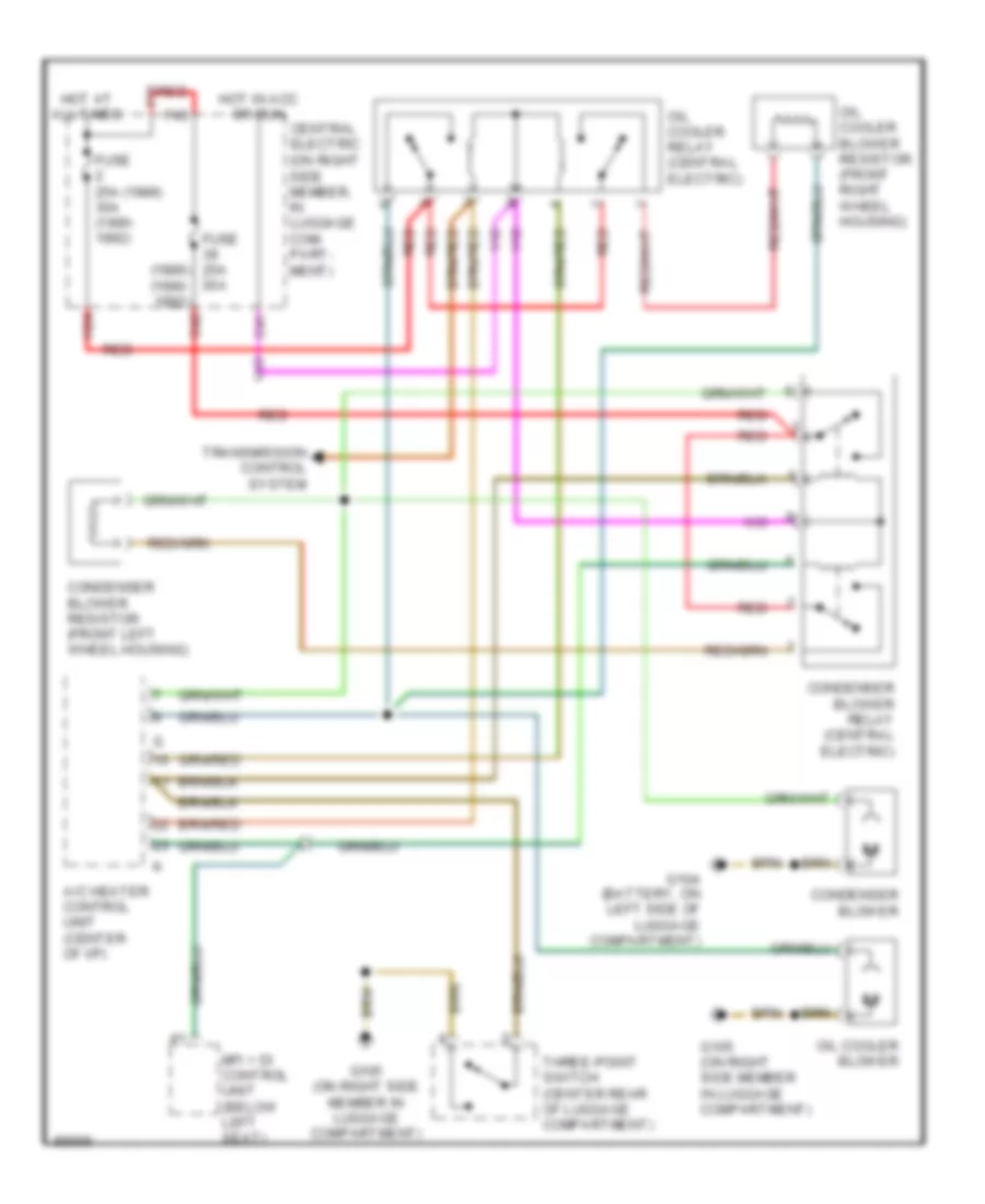 Cooling Fan Wiring Diagram for Porsche 911 Turbo 1992